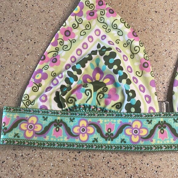 Vintage Y2K (2005) Victoria's Secret boho print bikini top sz L - Picture 3 of 10